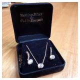Sterling silver necklace and earrin...