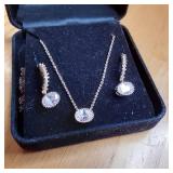 Sterling silver necklace and earrin...