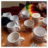 Large lot of ceramic coffee mugs in...