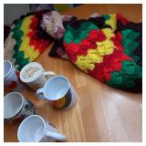 Large lot of ceramic coffee mugs in...