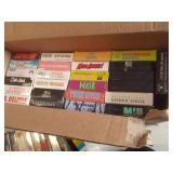 (12) Serving Trays and box of VHS &...