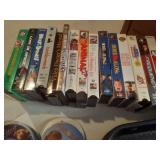 (12) Serving Trays and box of VHS &...