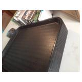 (12) Serving Trays and box of VHS &...