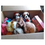 New in package animated and vocal puppy as well as other stuffed toys to add to your collection