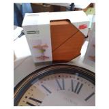 Assortment of home decor including Wall clocks, corner shelves, lamps and more! see pics for detail on what