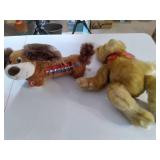 Vintage Stuffed Bear and Dog set in incredibly good condition!