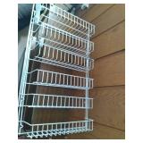 4 tier metal Shelving unit, (2) over the door white coated wire style organizer units along with a 78" decorative curtain rod which includes the wall mounted rod holders and hardware.