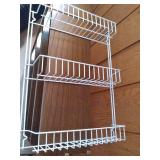 4 tier metal Shelving unit, (2) over the door white coated wire style organizer units along with a 78" decorative curtain rod which includes the wall mounted rod holders and hardware.