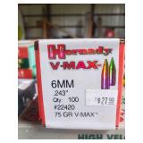 Hornady V-Max 6MM .284" 120 GR. Bullets