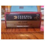 Federal Premium 40 S & W 180 Grain Hydra Shok JHP Centerfire Pistol Cartridges