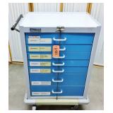 MSRP $1800 WATERLOO HEAVY DUTY UNICART MEDICAL SUPPLY MEDICATION BLUE CRASH CART WITH 7 DRAWERS & LOCKING MECHANISM! - BUILT TO LAST A LIFETIME - ! GREAT CONDITION! Waterloo Unicart Crash Cart