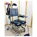 MSRP $4000 Raz Design RAZ-AT Tilt In Space Rehab Shower Backs Up Over The Toilet Commode Chair With Lift Up Arm Molded Arm Rest For Easy Wheelchair Access Plus Many Fabulous Extras!!  Like New Conditi