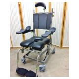 MSRP $4000 Raz Design RAZ-AT Tilt In Space Rehab Shower Backs Up Over The Toilet Commode Chair With Lift Up Arm Molded Arm Rest For Easy Wheelchair Access Plus Many Fabulous Extras!!  Like New Conditi