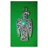 Turquoise pendant and "Be Prepared" BSA pin.
