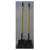 2 - Square Faced Fiberglass Handle Shovels