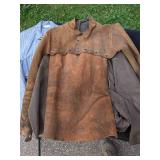 The Shop Lot includes Leather Welding Coat, Rain Coat, Overalls, Tire Iron & Jack