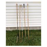 Lot of (4) Left Handed Hockey Sticks & (1) Goalie Stick (KOHO, Sherwood & Louisville)