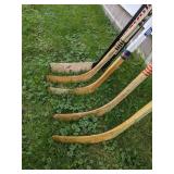 Lot of (4) Left Handed Hockey Sticks & (1) Goalie Stick (KOHO, Sherwood & Louisville)