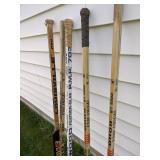 Lot of (4) Left Handed Hockey Sticks & (1) Goalie Stick (KOHO, Sherwood & Louisville)
