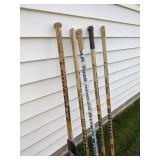 Lot of (4) Left Handed Hockey Sticks & (1) Goalie Stick (KOHO, Sherwood & Louisville)