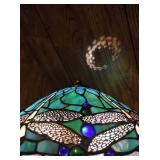 Large Stained Glass Dragonfly Table Lamp
