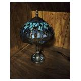 Small Stained Glass Dragonfly Table Lamp