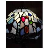 Small Stained Glass Dragonfly Table Lamp