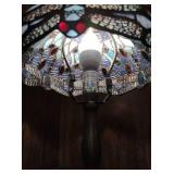 Small Stained Glass Dragonfly Table Lamp