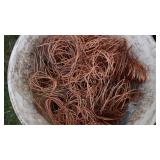 Four Buckets Of Miscellaneous Wire & An Old Washer Motor & Jumper Cables