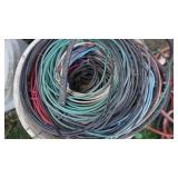Four Buckets Of Miscellaneous Wire & An Old Washer Motor & Jumper Cables