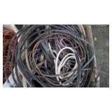 Four Buckets Of Miscellaneous Wire & An Old Washer Motor & Jumper Cables