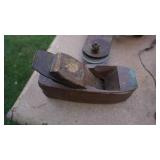 Three Vintage Metal Oil Cans--Two Brown Crocks W/ Lids--Etc.