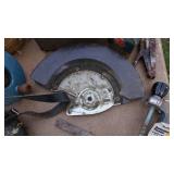 Miscellaneous Items--Ball Of Twine--Vintage Hand Planer--Sealed Beam AC Guide Head Light--Old Wheel,  Etc.