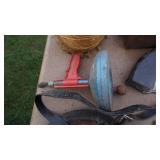 Miscellaneous Items--Ball Of Twine--Vintage Hand Planer--Sealed Beam AC Guide Head Light--Old Wheel,  Etc.