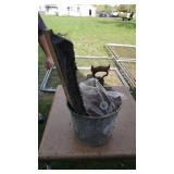 Weed Wacker Blade--Metal Bucket Of Misc. Items