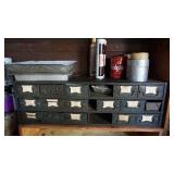 Metal Drawers--33 1/2"  x  10 1/2" With Miscellaneous Items