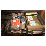 Metal Drawers--33 1/2"  x  10 1/2" With Miscellaneous Items