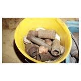 Oil Spout--Miscellaneous Piping--Miscellaneous Steel--Coffee Cans Of Nails--Plastic Bolts--Reese Trailer Hitch  (2263)