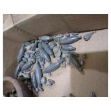 Lead weights & hammer, cast double ...