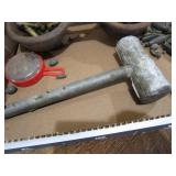 Lead weights & hammer, cast double ...