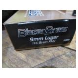 Blazer Brass, 9mm Luger, three boxe...
