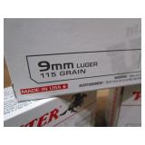 Winchester Luger 9mm, three boxes...