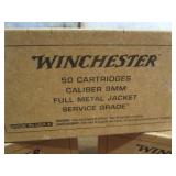 Winchester service grade 9mm, three...