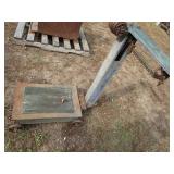 Antique platform scale, Osgood with...