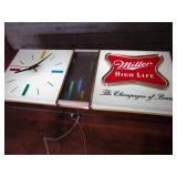 Miller Highlife lighted clock, 25"L...