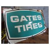 Gates Tire sign - enamel double sid...