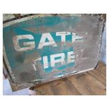 Gates Tire sign - enamel double sid...