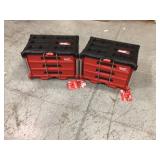 Lot of 2 - Milwaukee PACKOUT 3-Drawer Tool Box one is damaged see pictures