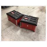 Lot of 2 - Milwaukee PACKOUT 3-Drawer Tool Box one is damaged see pictures