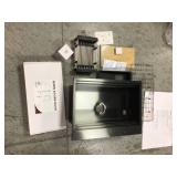 aKdy All-in-One Matte Black Finished Stainless Steel 33 in. x 20 in. Farmhouse Apron Mount Kitchen Sink with Faucet see pictures